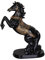 Tauzveok Pferdekopf-Statue-Skulptur, handgefertigte, handgefertigte Harzfigur, Heimdekoration, Akzent-Dekoration, laufendes Pferd,Schwarz,28cmX23cm
