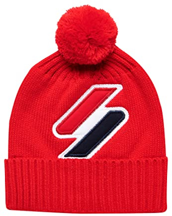 Superdry Herren Beaniemütze mit Logo Risiko Rot 1SIZE