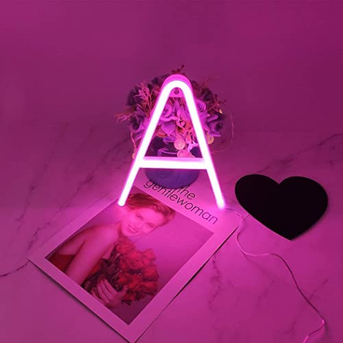 OOWOKS Leuchtreklame Rosa Buchstaben Neon Wandleuchte Buchstaben führte Neonlichter für Schlafzimmer Neon Bar Sign Acryl Neonlicht Schild für Bar Party Spiel Garagen Raumdekoration