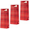 Hallmark Christmas Bottle Bag Pack of 3, Traditional Red Tartan Design