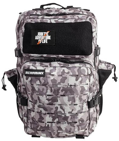 ELITRAINX V2 Backpack 45L Military Tactical Waterproof Cross Training Outdoor Travel Sports Gym Portable Oxford 900D (Black and White)