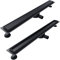 SONNI Duschrinne 70 cm Komplettset Schwarz Ablauf 360° Drehbar Duschrinne Extra Flach mit Geruchsstop und Haarsieb 2 in 1 Edelstahl Ablaufrinne Dusche befliesbar