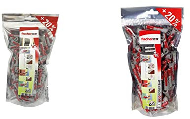 fischer - Tacos pared 6x30 DuoPower para hormigón, Pack 240 uds & Tacos pared 8x40 DuoPower para hormigón, Pack 120 uds
