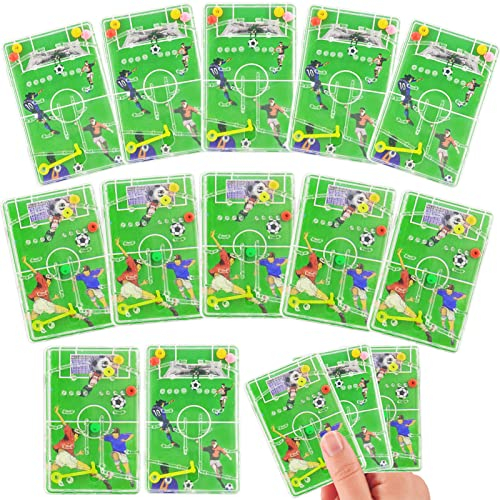 12 Stück Flipperspiel Fußball,Flipperspiel Fußball Spielfeld Geduldspiel Mitgebsel Kindergeburtstag,Geschicklichkeitsspiel,Kinder Fussball Spiele Mix,für Jungen Geburtstag Party