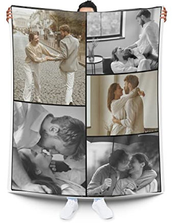 Manta Collage Personalizada con Foto y Texto. Manta Polar Personalizada |E&B PORRAS (5 Imágenes)