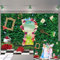 Wonderland Teeparty-Hintergrund, grüne Blätter, Schachbrett, Kaninchen-Wunderland Fotografie-Hintergrund kleine Prinzessin Mädchen Kinder Babyparty Geburtstagsparty Dekorationen Zubehör 210x150cm