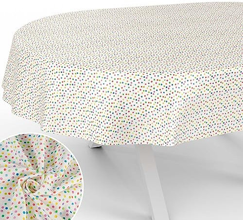 Stoff Tischdecke Tischwäsche Textil Tischtuch Baumwolle Polyester Gewebe abwaschbar pflegeleicht, in rund oval eckig Mimi Oval 180x140cm Schnittkante