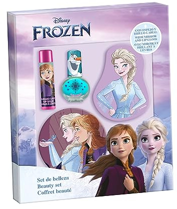 Die Eiskönigin Make-up Set für Kinder, enthält: Lipgloss, Lippenbalsam, Nagellack und verzierter Spiegel