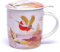 Generico Tasse à thé Mandala Momento Zen Mug porcelaine fine infuseur inox Cup 400 ml