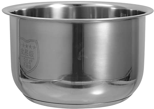 Warmhm Rice Cooker Inner Pot 3L Stainless Steel Inner Cooking Pot Replacement Universal Rice Cooking Container for Rice Maker Cooker (3L, Silver)