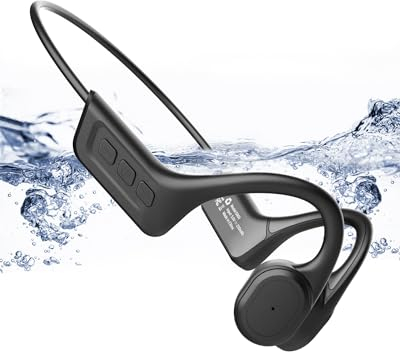 SANOTO Cuffie Conduzione Ossea, IPX8 Cuffie Subacquee per Piscina, 32GB MP3 Subacqueo per Nuoto, Punto di Memoria, Adatto per il Nuoto, Correre