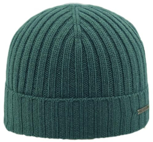 MELEGARI Mütze Beanie Verona | 100% Kaschmir | Made in Italy | Uni, grün smaragd, 54-61