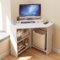 KAZUP Eckschreibtisch für kleinen Raum, dreieckiger Computertisch, Eckschreibtisch mit Ablageflächen und CPU-Ständer, Schminktisch für Heimbüro, Arbeitsplatz (77 x 77 x 74 cm (30 x 30 x 29 Zoll),
