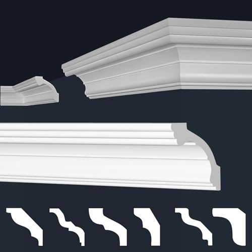 MARBET DESIGN Stuckleisten XPS Styropor weiß - Deckenleisten Deckenstuck Leisten E-Leisten - (Innen- & Außenecke E-38)