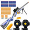 AGM MASTECH M24 Weiche Schaumstoff-Spielzeugpistole, Design mit auswerfenden Patronenhülsen, verbessertes Zielfernrohr, 40 weiche Schaumstoff-Darts, 20 Patronenhülsen, 2 Magazine. (Tarnblau)