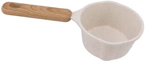 Pentola Antiaderente Piccola, Pentole Multiuso a Induzione Bianca da 250 ML Pentola di Design a Fondo Piatto per Frittura in Cucina