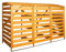 Samuel ALEXANDER 1.99m x 1.22m Large Wooden Outdoor Garden Triple Wheelie Bin Store Storage for 3 Bins