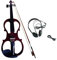 F Fityle Elektrische Violine mit Tragetasche, Geigenmusikinstrumente mit Zubehör, Massivholz, leise elektrische Violine für Erwachsene
