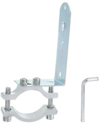 QUARKZMAN 1Stk Motorrad Rohrschelle Passform 0.7 bis 1.4 AD Motorrad Fahrrad Licht Montage Halterungen mit 57mm L Halter Auto Lichtleiste Halter Klemme Silber (18-35mm)