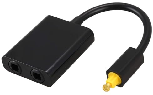 Black Digital SPDIF Optical Audio Splitter 2 Way Toslink Splitter Adapter 1 Input 2 Output SPDIF Optical Cable Splitter Hub Satellite Television Products Part 】