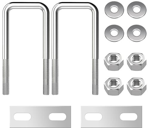 Bulloni a U Quadrato M8 Bulloni a U in Acciaio Inox con Dadi e Piastra Di Telaio per Tubo Dell'Acqua Fisso Barche Ancho interior 30 mm 2 Pezzi M8 30 * 90mm