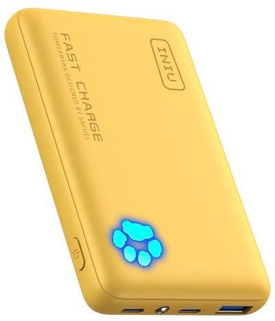 INIU Batterie Externe, 22,5W PD Petite Power Bank 10000mAh, Batterie Portable Charge Rapide Compatible avec iPhone Samsung, Voyage Randonnée Camping Accessoires pour Hommes et Femmes, Orange