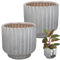 KOTARBAU® Blumentopf Grau Keramik rund ⌀ 13 cm Höhe 14 cm Glasierte Keramik 2 St. Blumenübertopf groß Übertopf Keramik Pflanztopf Keramik Blumentopf Keramik Pflanzkübel Keramik