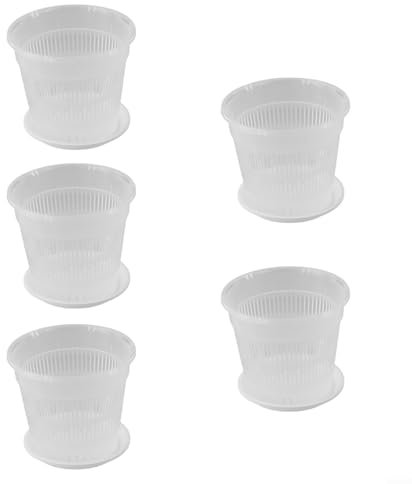 zeroupshop Orchideentöpfe aus transparentem Kunststoff, für Orchideen, transparent, für Kinderzimmer, Blumentöpfe für den Innenbereich, 5 Stück