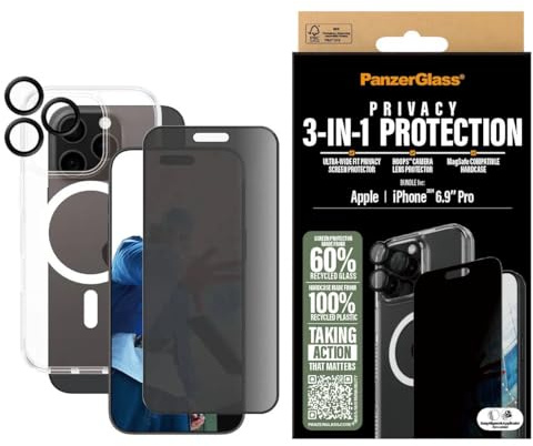 Panzer Glass 3-in-1 Privacy Protection iPhone 16 Pro Max