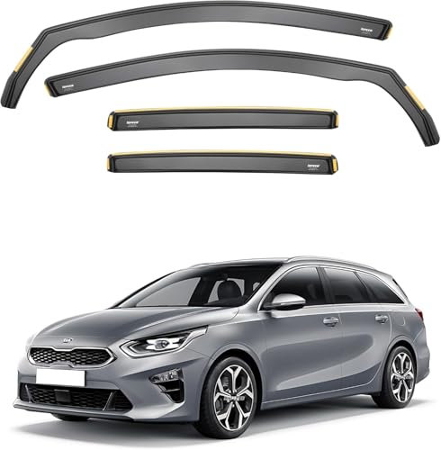 DXQxue Windabweiser für KIA CEED MK3 Estate 5 Door Touring 2019, Autofenster Regenschutz, Regenabweiser, Anklebbare Deflektoren Aerodynamisch