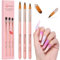 URAQT 3PCS Acrylic Nail Brush, Nail Art Brushes Set, Nail Art Pens Nail Art Tips Builder Brush, Professional Manicure Drill Drawing Brush Nail Art Tools for DIY Nail Art Designs, Rose Gold