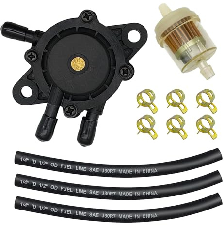 Strongthium Kraftstoffpumpe Set mit Filter Schlauch für Briggs Stratton 808656 491922 für John Deere L120 X300 Kawasaki FH680V Kohler 24 393 16-S, Benzinpumpe für Rasentraktor Cub Cadet MTD Yamaha