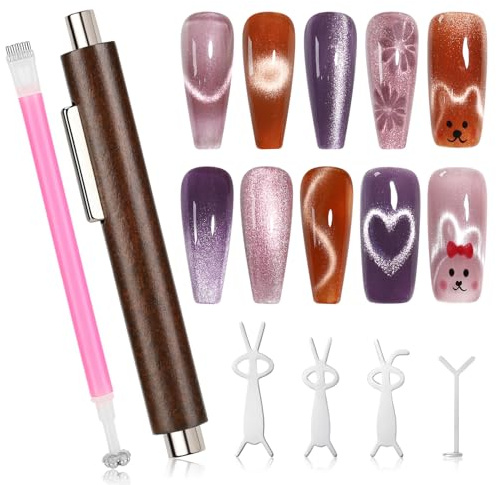 AIMEILI Magnet für Cat Eye Gel Magnetstift Cateye Nagelmagnet Stark | Cat Eye Heart Magnet, Magnete für Magnetische Nagellack, Magnet für Cat Eye Nails, Home Nagelstudio DIY Nail Art