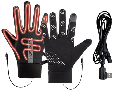 Beheizte Vollfinger-Handschuhe, USB, elektrische Fäustlinge, verstellbare 3-Modi-Wärmer mit USB-Stromversorgung, weiches isoliertes Design, ideal für Erwachsene bei kaltem Wetter, Reiten, Wandern