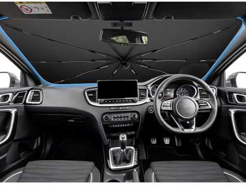 SHAOHAO Parasol de Coche Tipo Paraguas para KIA Ceed/XCeed 2019-2026, con Mango de Cuerda de Nylon Flexible, Protección de Pantalla Antirrayas Aislamiento Térmico UV Plegable Accesorios