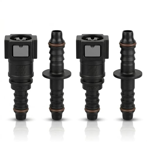 Durite Gasoil 8mm, 4 pièces Neoplein Carburant, Raccord pour Essence, Raccord D’attelage Du Circuit Carburant, Rac cord Durite, Installation rapide et facile sans outils, 7,89 mm à 8 mm.