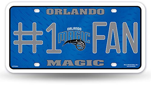 Rico Industries NBA Basketball Orlando Magic #1 Fan Metall Auto Tag
