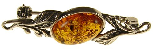 Damen-Brosche 925 Sterlingsilber Bernstein/Schmuck/Broschen
