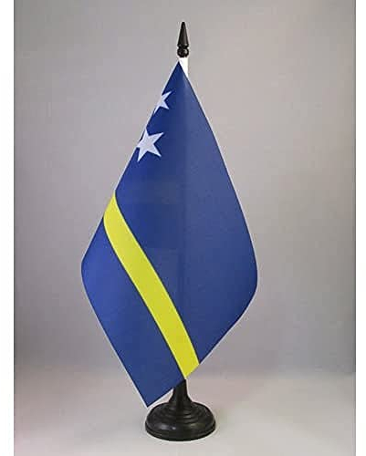 AZ FLAG - Tischflagge Curaçao - 21x14 cm - Holländische Tischfahne 14 x 21 Cm - Flaggen