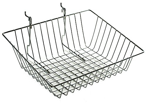 Azar Displays 300624-2pack abgeschrägter Drahtkorb, Chrom (2 Stück)