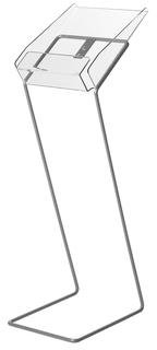 Boden-Prospektständer Roma DIN A4 / Hochformat / ein Prospektfach in Griffhöhe / mit leichtem Neigungswinkel / Prospektaufsteller / Bodenbroschürenständer / geeignet für Zeitschriften, Broschüren und Prospekte