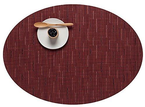 Chilewich Bambus oval Tisch-Sets Cranberry 35,6 x 48,3 cm