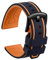 ULLCHRO Bracelet Montre Remplacer Silicone Bracelet Montre Bicolore - 20, 22, 24, 26mm Caoutchouc Montre Bracelet avec Acier Inoxydable Boucle Noir (22mm, Noir et Orange)