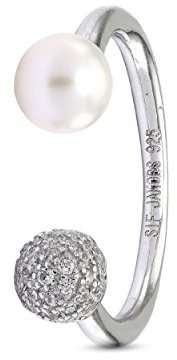 SIF JAKOBS JEWELLERY Ring Bobbio aus 925 Sterling Silber mit Süßwasser-Zuchtperle-56