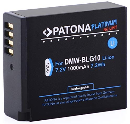 DMW-BLG10 Platinum Akku 1000mAh Ersatzakku DMW-BLG10E DMW-BLE9 BLE9E kompatibel mit Panasonic Lumix DC GX9 G110 G100 TZ202 TZ101 TZ99 TZ91 GF3 GF5 GX7 GX80 LX100 II ZS70 ZS110 DMWBLG10 BLG10