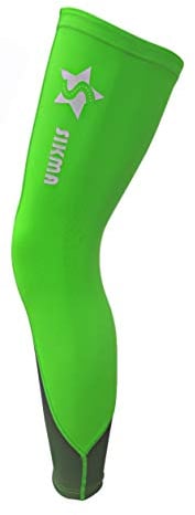 Sikma Cycling Leg Warmer UV Sun Protection Bicycle Knee Running Warmer (Black/Green, L/XL)