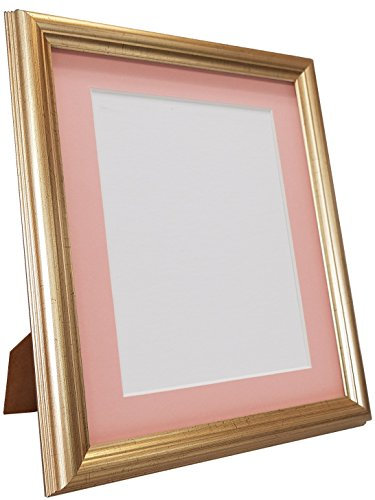 48 Gold Bilderrahmen mit rosa Passepartout 24x20 Bildgröße 20x16