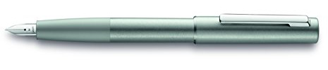 LAMY Olive Silver Aion Fountain Pen with Medium Nib and Blue Ink (L77OEM)