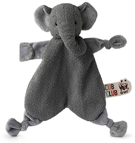 WWF Plüsch WWF10613, Schmusetuch Ebu, der Elefant [grau] (30cm), realistisch gestaltetes Plüschtier, Super weiches, lebensecht gestaltetes Plüschtier zum Knuddeln und Liebhaben, Handwäsche möglich