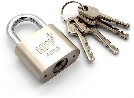 Schloss mit 4 Schlüsseln, Schließfachschloss mit Schlüsseln, kleines Sicherheitsschloss aus Stahl ﻿